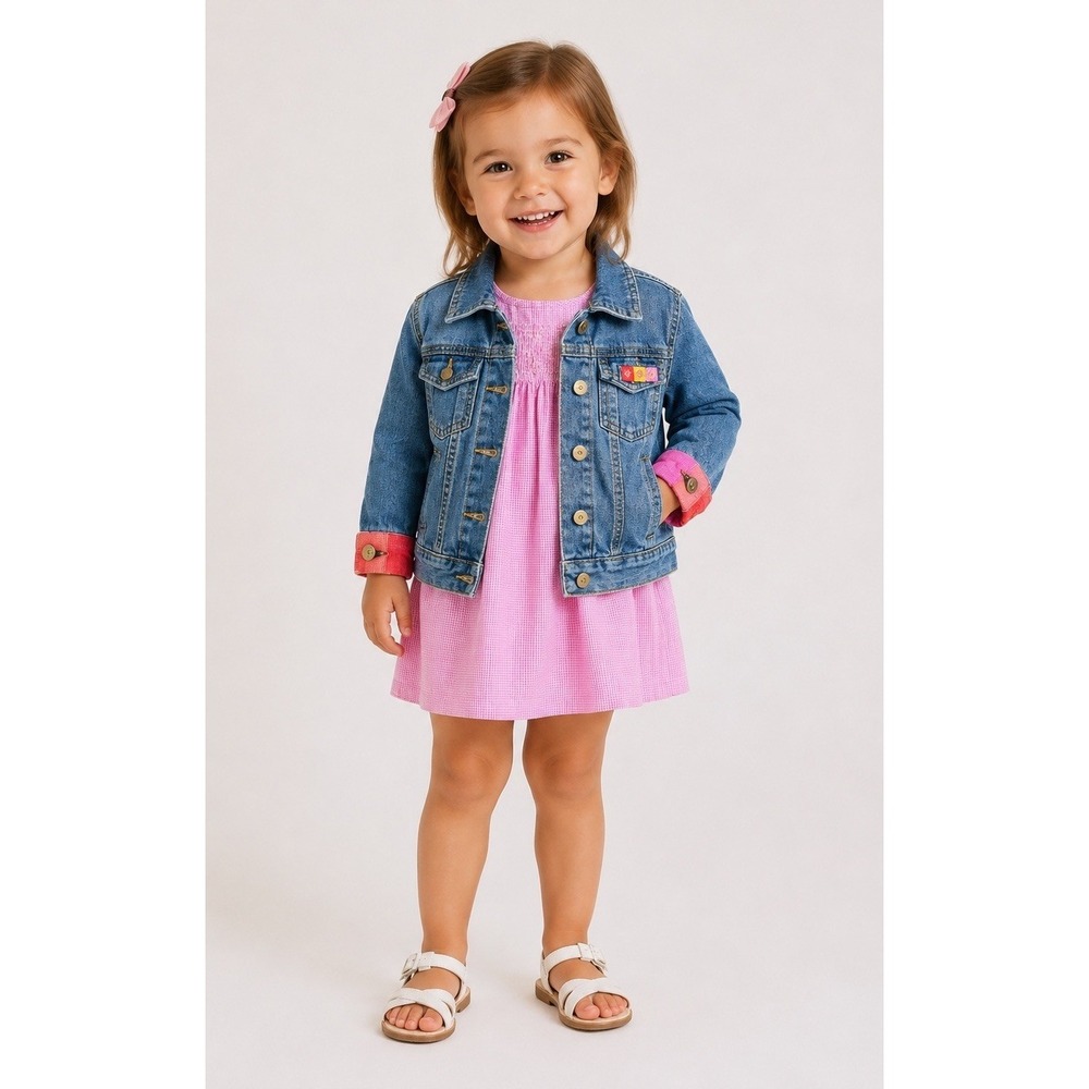 Vintage Carters Baby Girl Denim Jean Jacket  Made In USA  Floral 90's Y2K 12-18M